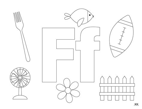 Letter f coloring sheets