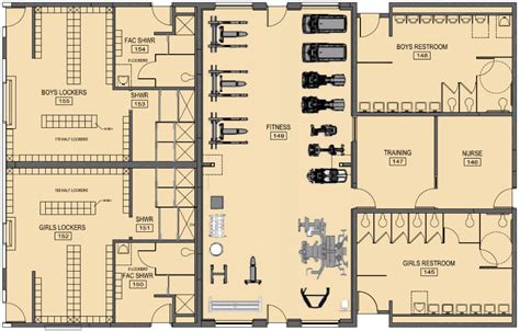 Complete with personal trainer offices and toilet facilities, this gym floor plan gives a clear overview of the different zones within the gym. Fitness Center Floor Plans - Cake Ideas in 2020 | Floor ...