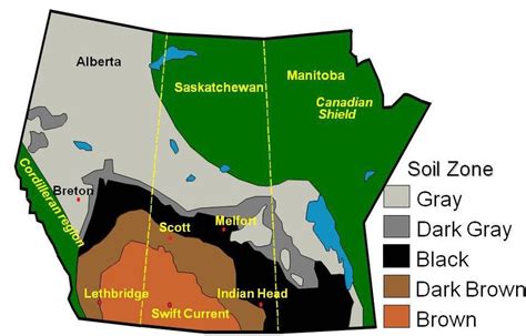 Soil Zones Of The Canadian Prairie Provinces Showing Locations Of