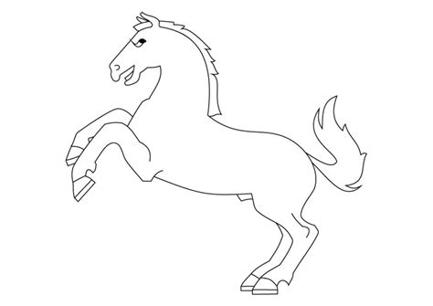 330 x 490 png pixel. Kleurplaat steigerend paard - Afb 9872.