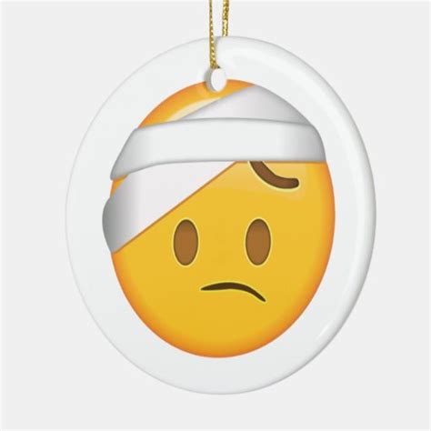 Face With Head Bandage Emoji Ceramic Ornament Zazzle