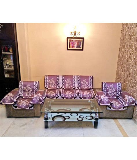 Shc Ajanta Purple Reversible Sofa Slipcover Set With 6 Arms Covers Buy Shc Ajanta Purple