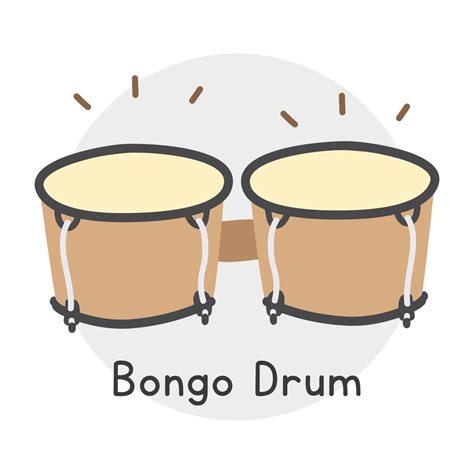 Bongo Drum Clipart Cartoon Style Simple Cute Brown Bongo Drums