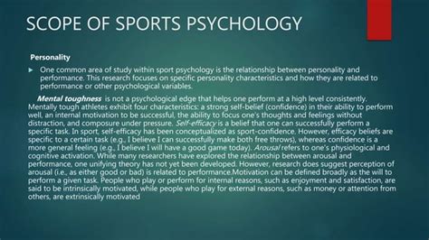 Scope Of Sport Psychology