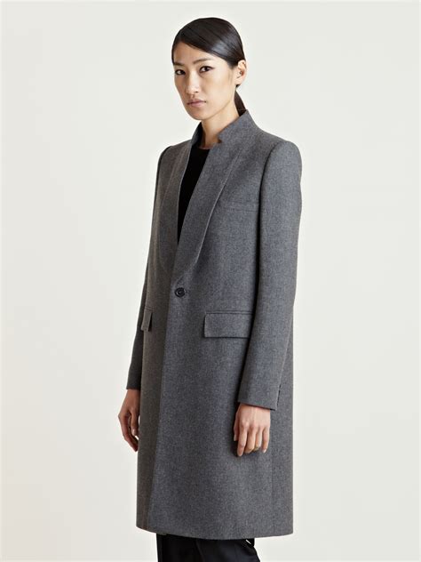 Lyst Givenchy Womens Long Wool Cashmere Coat In Gray