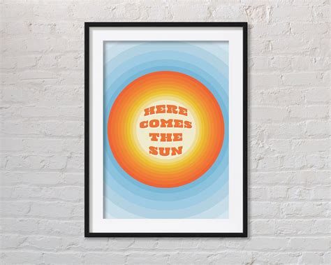 Here Comes The Sun The Beatles Lyrics Quote Print Pop Art Etsy