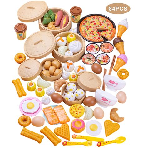87 Piece Deluxe Pretend Play Food Set Pretend Play Food Toys Set With