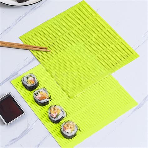 Diy Silicone Sushi Roller Mats Washable Reusable Sushi Roll Mold Mat