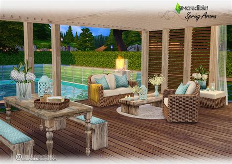 My Sims 4 Blog Spring Aroma Outdoor Set By Simcredible Designs