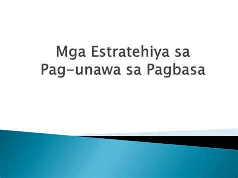 Solution Estratehiya Sa Pagbasa Studypool