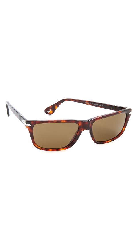 Persol Rectangular Polarized Sunglasses In Brown For Men Lyst