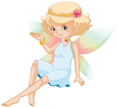 Cute Fairy With Colorful Wings And White Dress 374542 Vector Art At