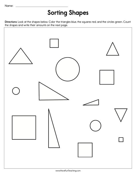 Sorting Shapes Worksheet Have Fun Teaching