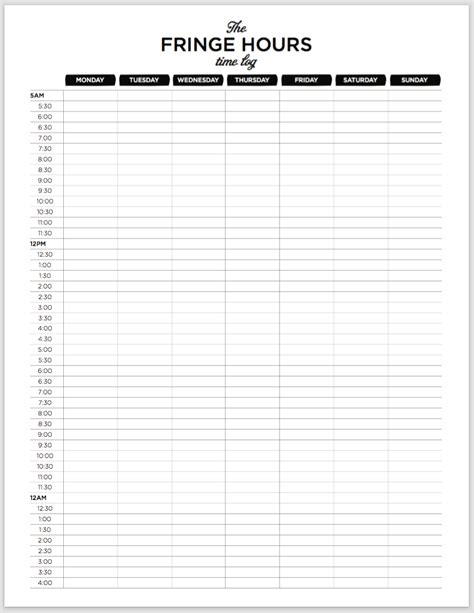 The Fringe Hours Time Tracker Log To See Where Your Free Time Goes