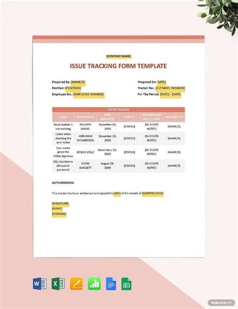 10 Issue Tracking Templates Free Sample Example Format Download