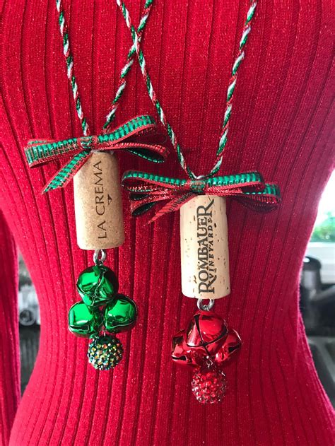 Wine Cork Christmas Ornaments And Necklaces Etsy Wine Cork Jewelry