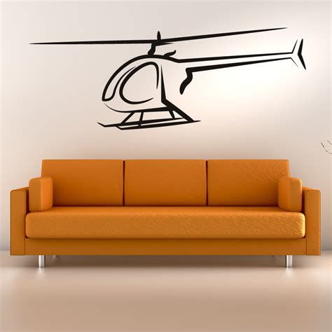 Helicopter Outline Outline Wall Art Sticker Wall Decal Transfers