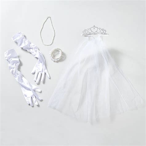 Be A Blushing Bride For Halloween With This Costume Set Sparkle Tiara Long Gloves And Pearls