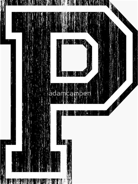 Big Varsity Letter P Sticker For Sale By Adamcampen Redbubble