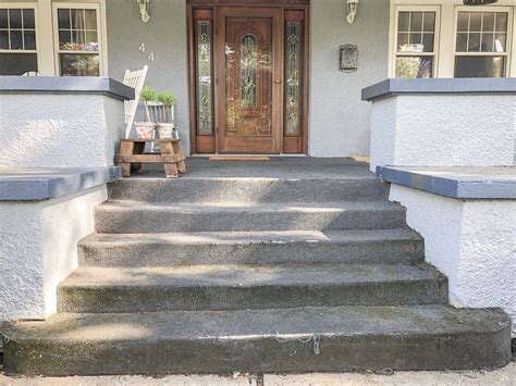 How to Update Concrete Steps — Aratari At Home | Concrete front steps, Decorative concrete steps 