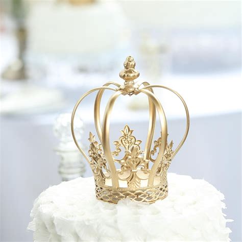 Efavormart 8 Metal Royal Gold Crown Cake Topper Cake Decoration For