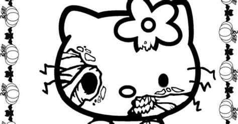 Hello kitty halloween coloring page. Scary Halloween Hello Kitty Coloring Pages | 00 ...