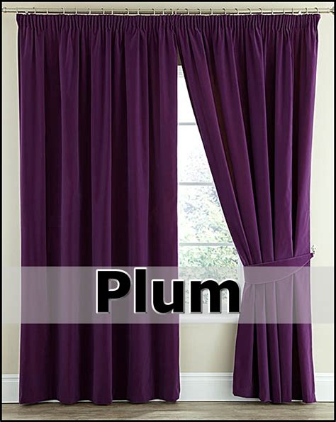 Pair Thermal Velour Velvet Plain Dyed Pencil Pleat Curtains In Multiple