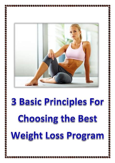 3 basic principles for choosing the best weight loss program