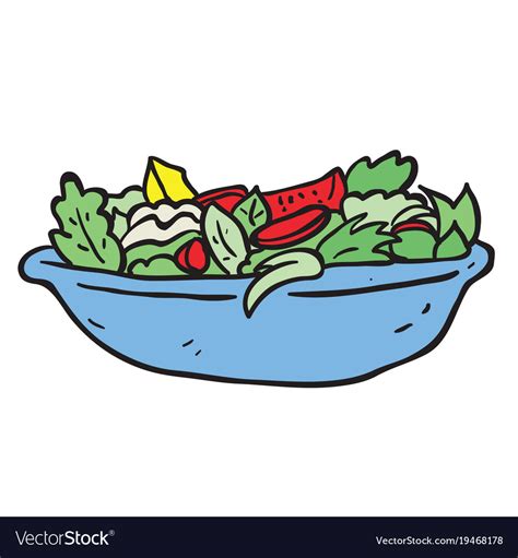 Freehand Drawn Cartoon Salad Royalty Free Vector Image