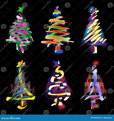 Abstract Christmas Trees Stock Illustration Illustration Of Nature