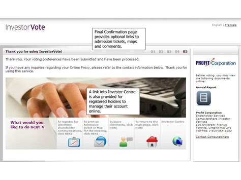 Ppt Welcome To Investorvote Computershares Online Voting Application