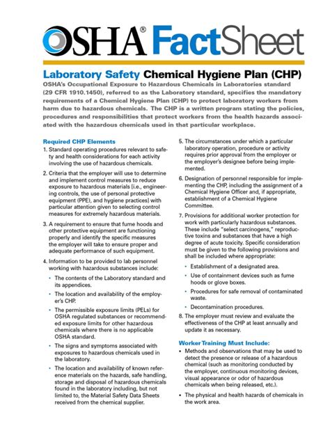 Sheet Laboratory Safety