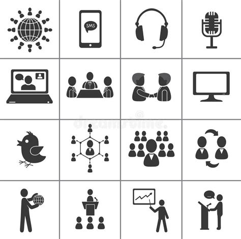 Set Of Communication Icons Stock Vector Illustration Of Concept