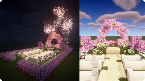 How To Build A Outdoor Wedding With Fireworks Minecraft Tutorial