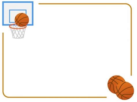 バスケットボールのフレーム飾り枠イラスト 無料イラスト かわいいフリー素材集 フレームぽけっと 無料 イラスト かわいい