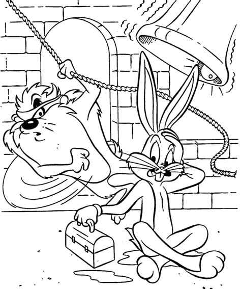Gambar Printable Looney Tunes Coloring Pages Tweety Bird Bugs Bunny Di