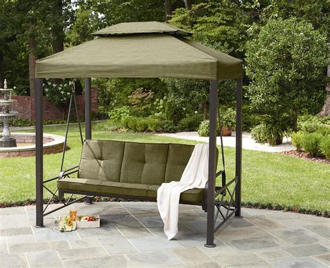 Canopies are an easy way to provide shade and protection from the elements for parties or picnics. Garden Oasis 3-Person Gazebo Swing *Limited Availability*