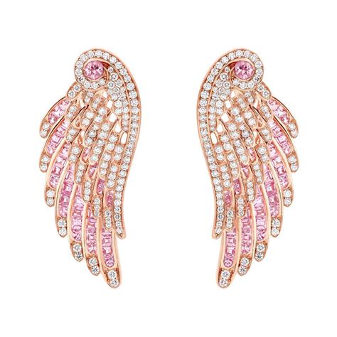 garrard wings embrace 18 karat rose gold and white diamond open earrings for sale at 1stdibs