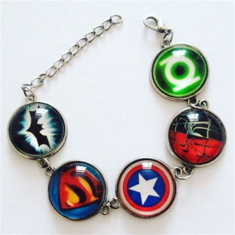 Items Similar To Comic Book Superhero Cameo Charm Bracelet Dc Marvel