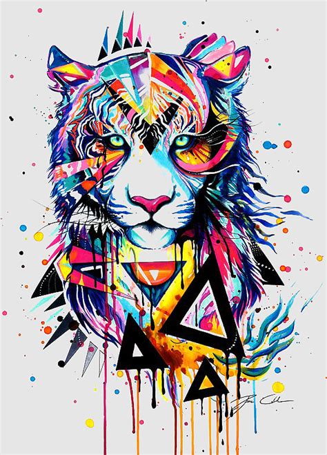 Creative Tiger Rainbow Tiger Wild Animals Tigers Colored Pencil
