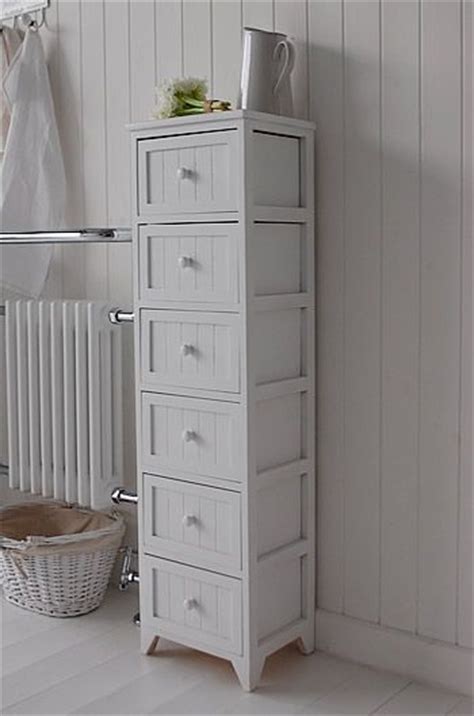 A tall bathroom or linen cabinet can effortlessly store a great deal of your bathroom stuff. Maine Narrow tall Freestanding Bathroom Cabinet with 6 ...