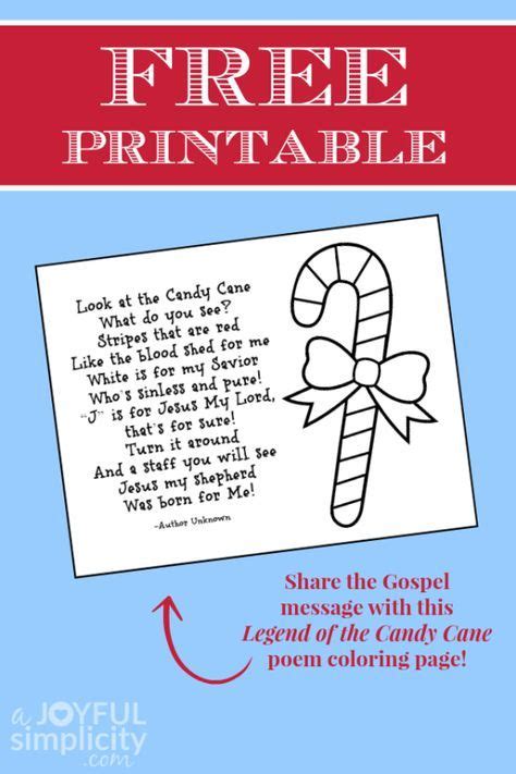 Download our printable version below and share this beautiful gospel message. candy cane poem | Preschool christmas, Candy cane poem, Candy cane legend