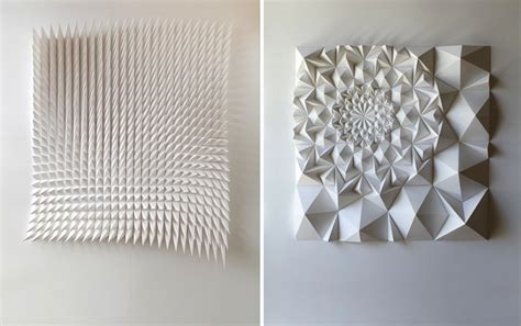 Intricately Folded Geometric Paper Sculptures