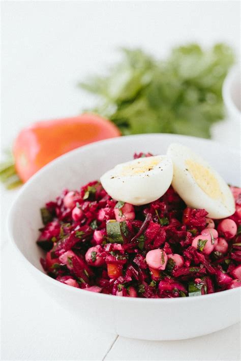 Beet Tabbouleh Salad With Egg And Chickpeas — Inspiralized