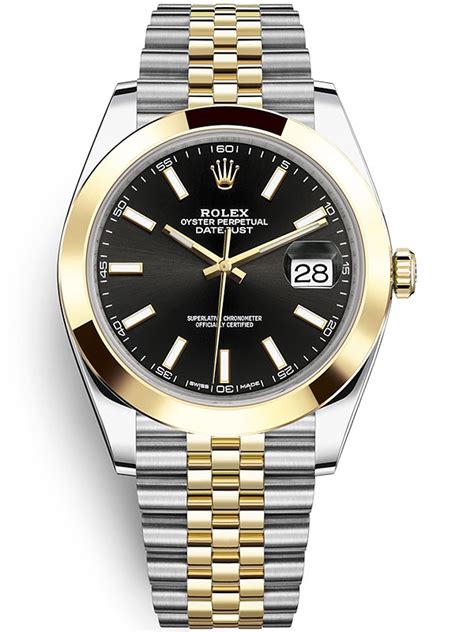 126303 Rolex Datejust 41 Steel Yellow Gold Black Jubilee Watch