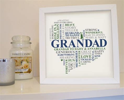 Framed Personalised Grandad T Grandad T Word Art Ts Grandad