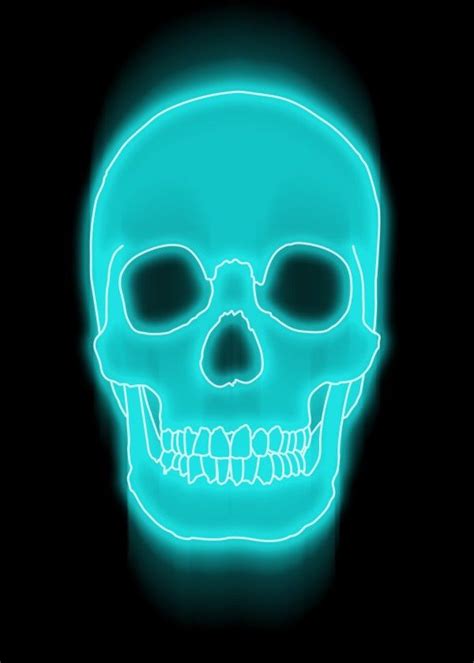 Skull Dizzy Glow Neon Skull Wallpaper Skull Art Neon Art