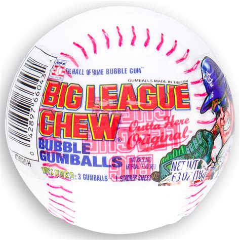 Big League Chew Baseball Gumball Container Gum