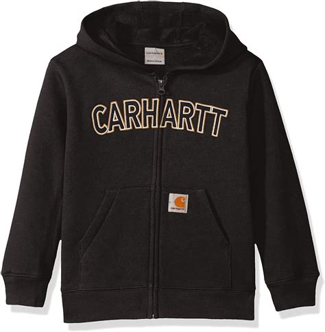 Carhartt Boys Little Long Sleeve Sweatshirt Full Zip Black 6