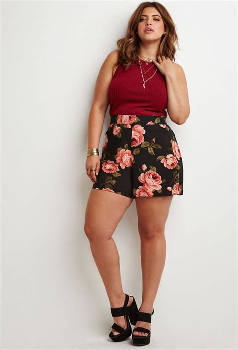 Forever 21 Forever 21 Plus Size Rose Print Shorts Plus Size Summer